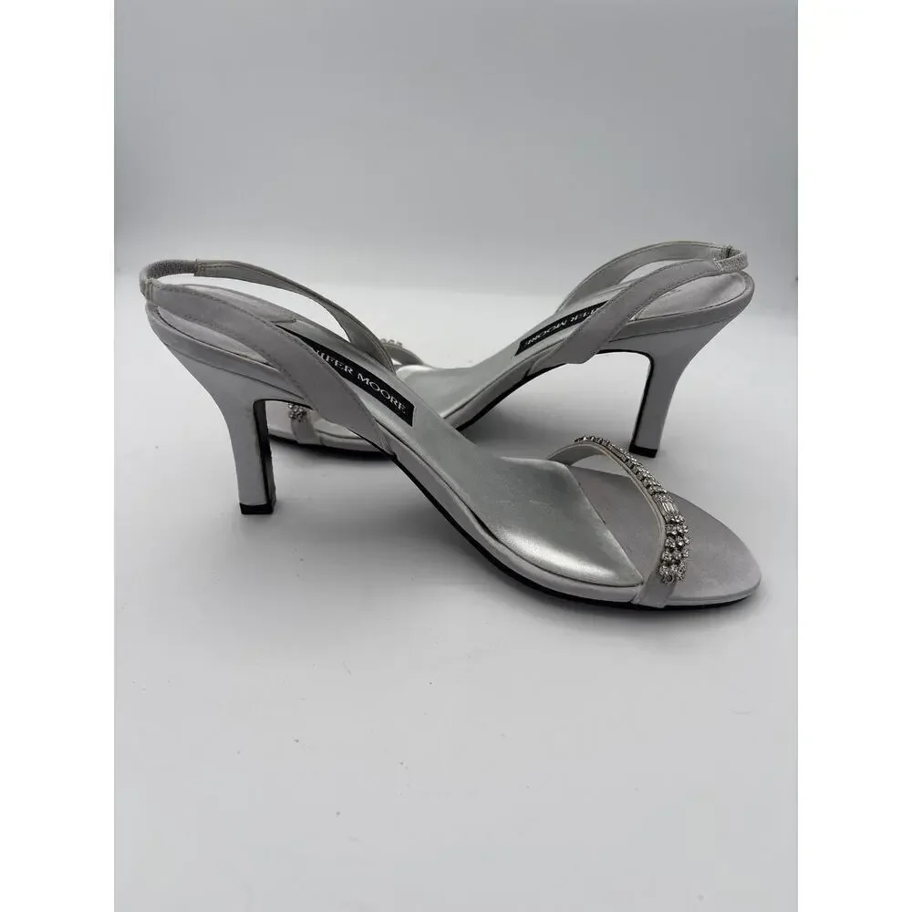 Women’s Jennifer Moore Size 7.5 Silver Slingback Heels